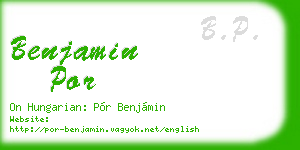 benjamin por business card